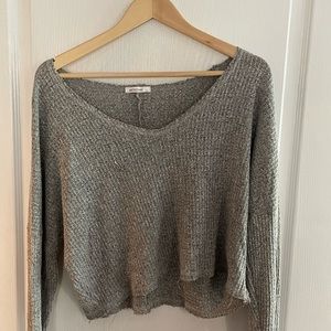 Grey antistar long sleeve crop top